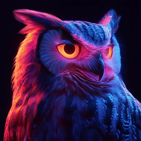 未来科技风猫头鹰发光标志