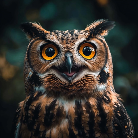 笑傲野外的开心猫头鹰