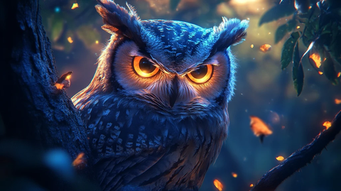 发光猫头鹰高清影像