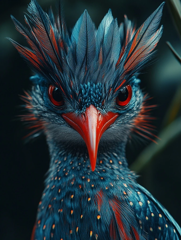 红嘴翠羽神鸟直视镜头