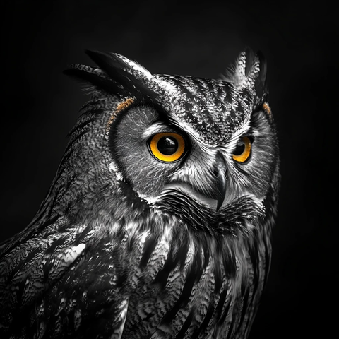 灰黑猫头鹰肖像