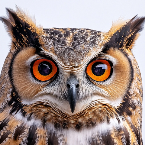 猫头鹰眼睛羽毛特写