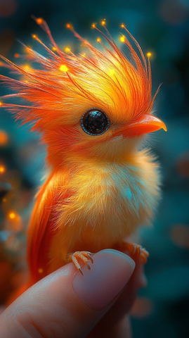 凤凰尾羽发光手指宠物摄影
