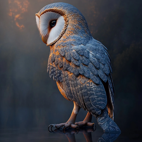 鱼鳞羽毛鸮尾鳍湖畔