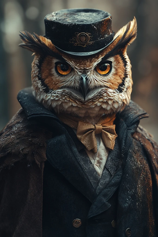 猫头鹰绅士肖像