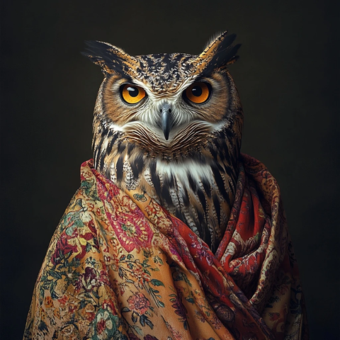 鹰鸮传统服饰花卉