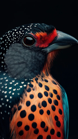 黑点热带鸟羽毛特写