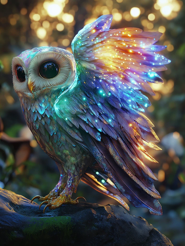 水晶翼月夜奇幻森林