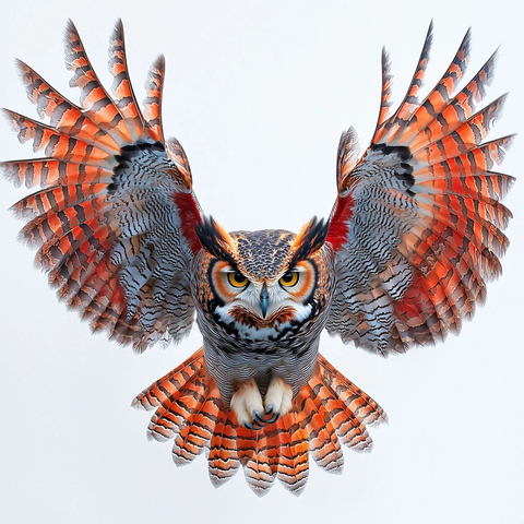 红针彩绘飞行猫头鹰