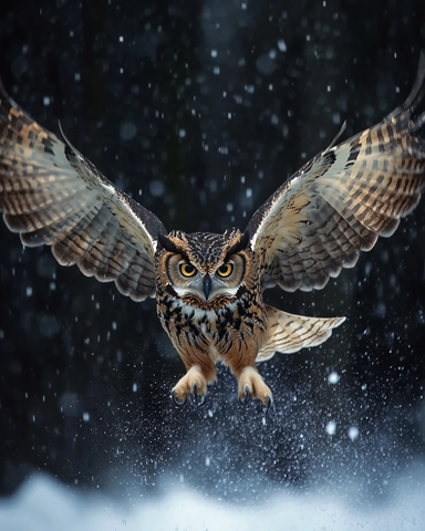 猫头鹰突袭瞬间