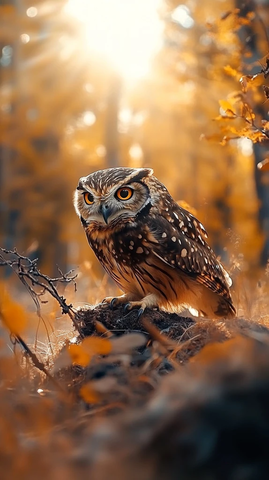 猫头鹰森林背景