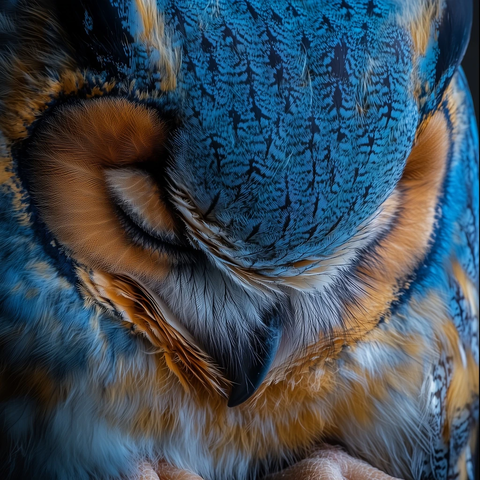 蓝色猫头鹰地板休息