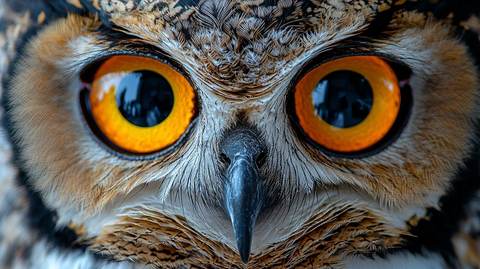 猫头鹰脸部特写