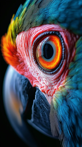 木质装饰倒影鹦鹉眼