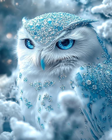 雪鸮羽毛珠饰幻想背景