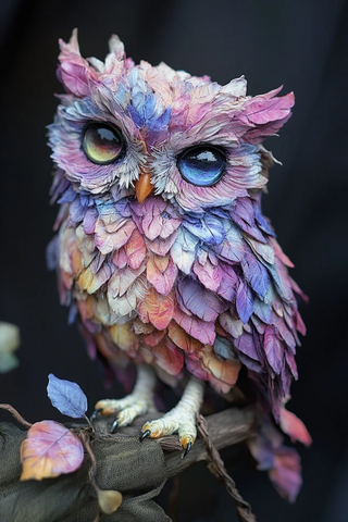 魔法幻彩猫头鹰展翅