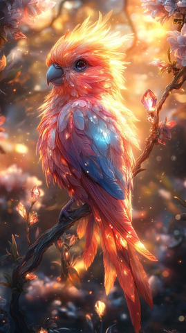 水晶翅膀鸟彩虹晶体