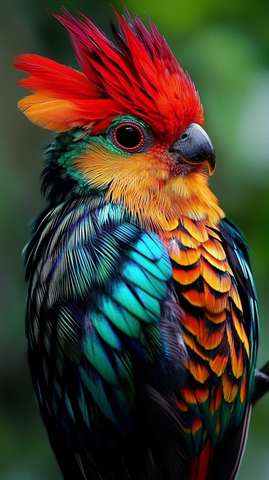 彩色羽毛鸟类展示