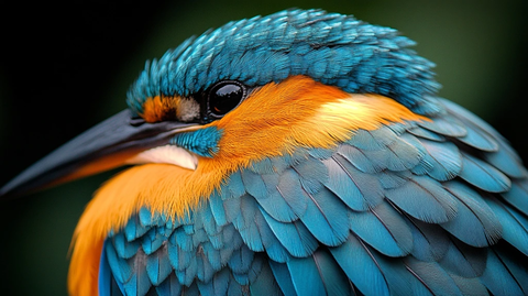 翠鸟羽毛的微观细节