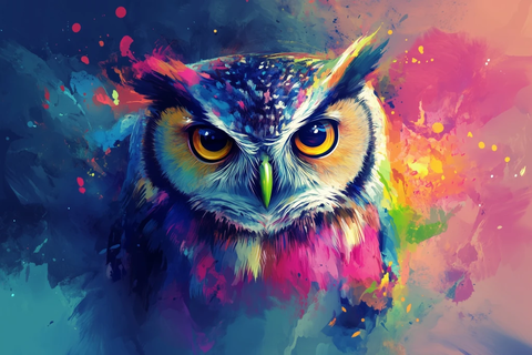 猫头鹰基础色矢量插画