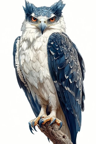 站姿猛禽鹰全身矢量插画