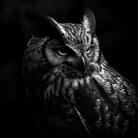 黑灰色哥特风格猫头鹰