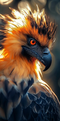 金光下盘旋的胡兀鹫