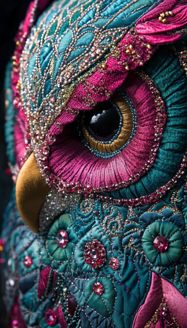 天鹅绒刺绣圣诞主题猫头鹰玩偶