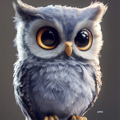 可爱猫头鹰二维插画