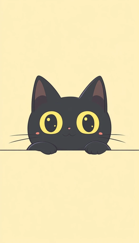 黑色猫咪隐藏底部