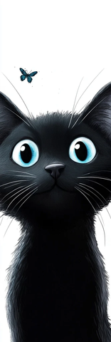 黑猫蓝眼惊奇卡通