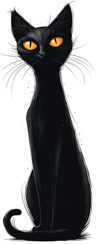 黑猫坐姿白色背景