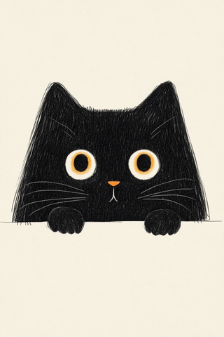 黑猫头像靠近镜头