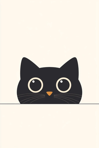 白色背景猫眼轮廓图