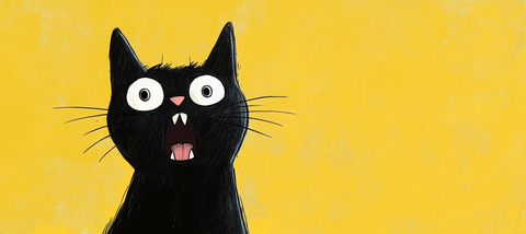 黑猫仰望天空表情惊愕