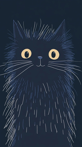 黑猫插画简单背景