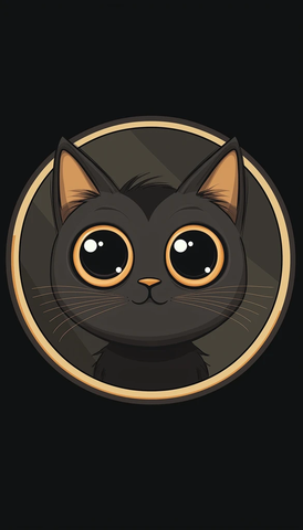 圆圈中的大眼猫咪图标