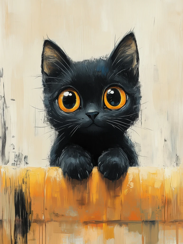 黑猫沙发上的大眼睛