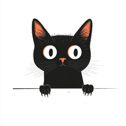 猫焦虑表情复古卡通海报