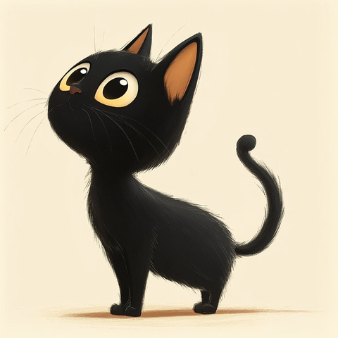 黑猫站立侧视图