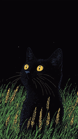 猫在草丛与森林景观