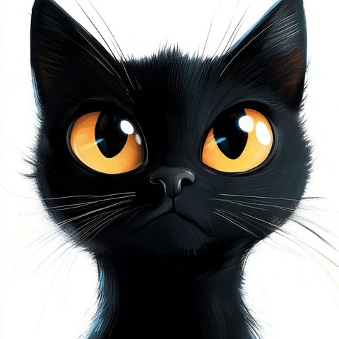 黑猫盯着鼻子看