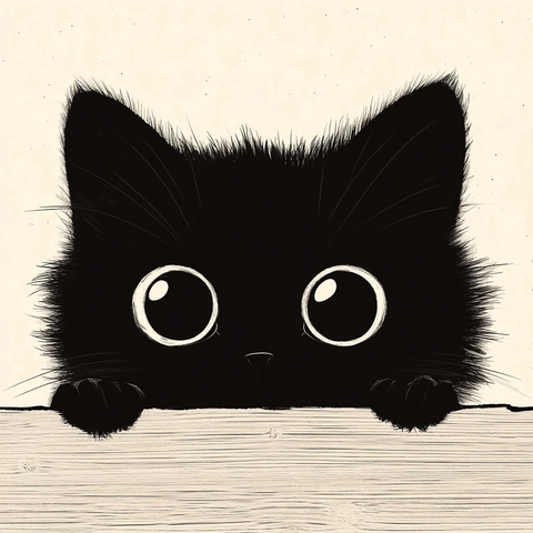 黑猫剪影耳朵眼睛鼻子特写