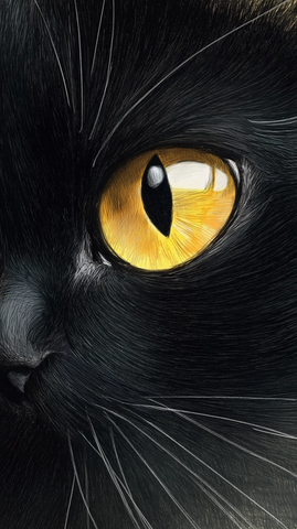 黑猫琥珀眼色铅笔纹理