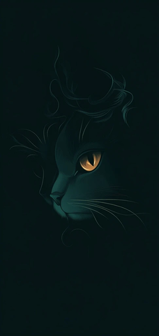 烟雾线条猫头壁纸