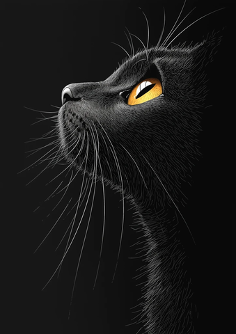 站立的黑白猫咪