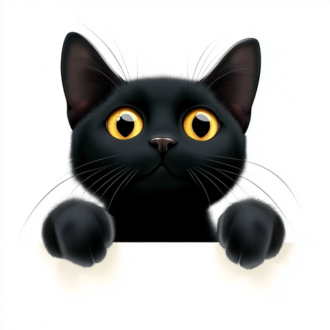 黑猫抬爪窥视