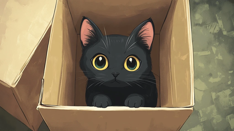 黑猫纸箱漫画角色