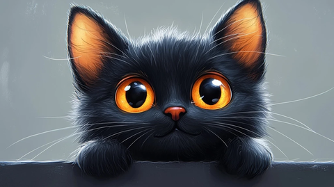 黑猫火眼耳朵卡通