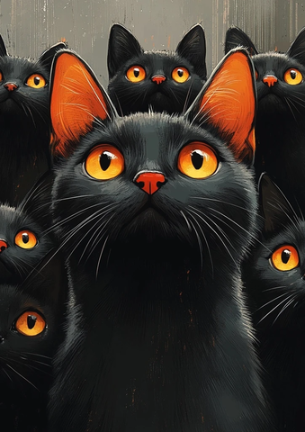 卡通猫插画达芬奇风格